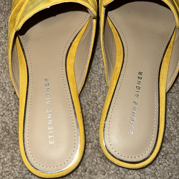 ETIENNE AIGNER ALANA BOW MULE SLIP ON’S IN A GOLDEN SUEDE LEATHER COLOR - Picture 7 of 16
